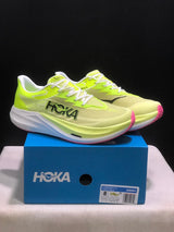 HOKA Rocket X 3 Running Shoes in Neon Yellow and Pink
