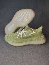 Yeezy 350 V2 Knit Sneakers in Olive Green and Cream