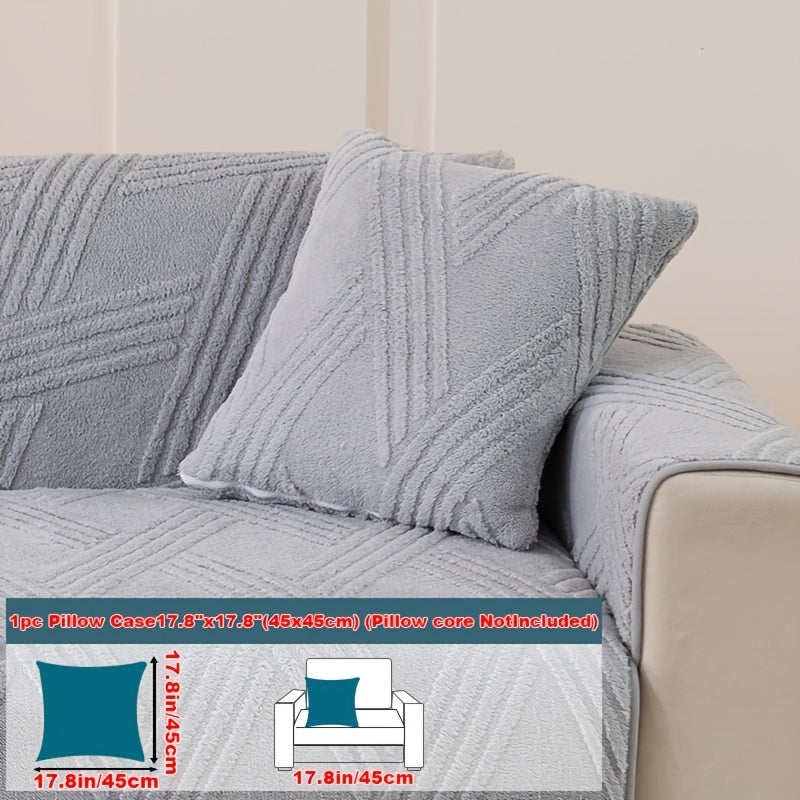 1pc Thick Plush Sofa Cushion Compatible for Sofa Types (1\u002F2\u002F3\u002F4-Seater, Loveseat, Sectional) - Modern Diagonal, Pet-Friendly, Scratch-Resistant Anti-Slip Cushion, Machine Washable Soft Cushion for Sofa Upgrade