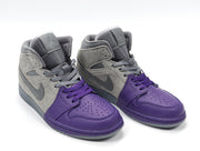 Nike Air Jordan 1 Mid SE Grey Purple Sneakers CW5897-005