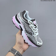 Saucony ProGrid Omni 9 Sneakers in White, Silver & Pink