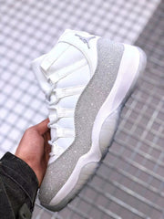 Jordan Air Jordan 11 White Glitter High-Top Sneakers