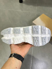 On Running White and Gray Running Sneakers
