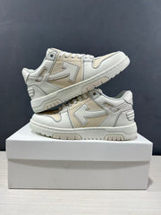 Off-White Off Court Leather Low-Top Sneakers Cream White