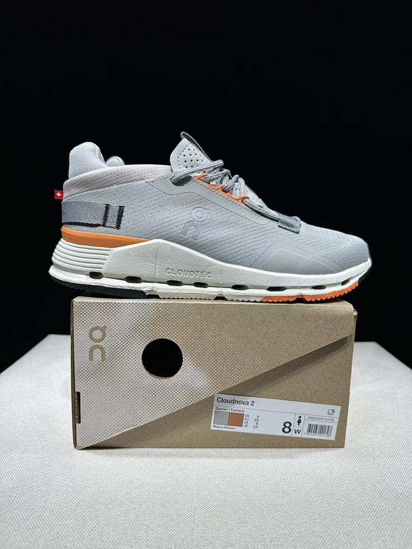 On Cloudnova 2 Sneakers Gray and Orange