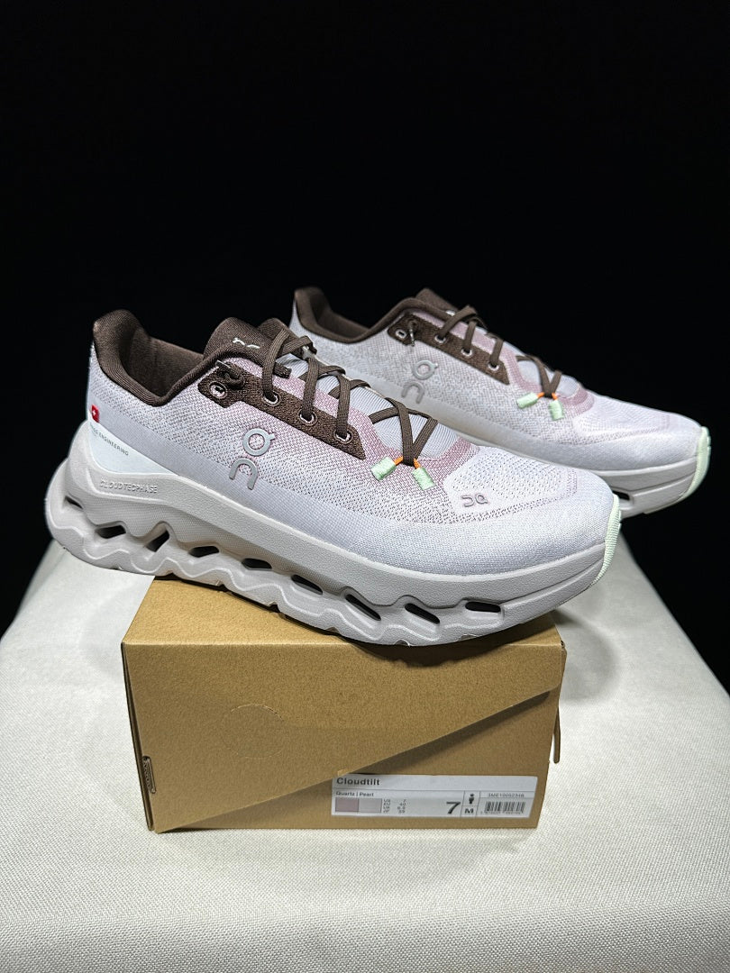 On Cloudtilt Sneakers in Blush Pink and Pearl White