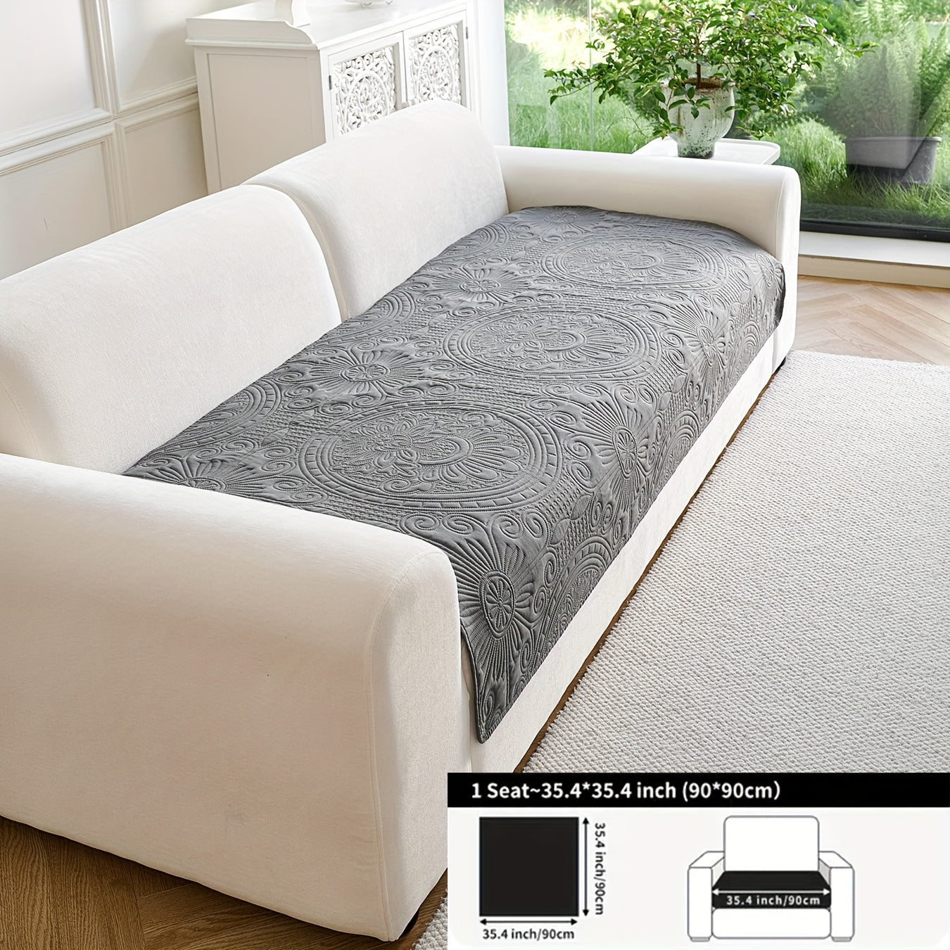 - (Yuanxin) a Single Solid Color Sofa Cushion, Featuring a Modern Ultrasonic Embossing Design, Available in Various Styles And Sizes Suitable for Different Settings, a Universal Non-Slip Sofa Cover for All Seasons, And a Furniture Protection Cover