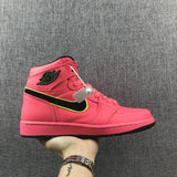 Air Jordan 1 Mid Sneakers Pink Black Volt AQ9131-600