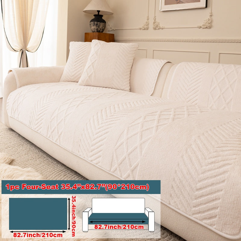 1pc of Multi-Color Plush Sofa Cushion, Cat Scratch Resistant, Machine Washable, Non-Slip Breathable Sofa Cover - First Encounter