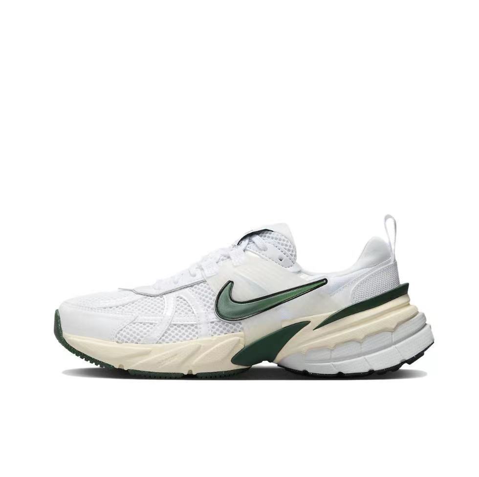 Nike FD0736-101 White Sneakers with Green Accents