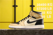 Air Jordan 1 High Premium Black Fossil Pale Ivory Sneakers