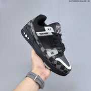 Louis Vuitton Black and Gray Checkerboard Low-Top Sneakers