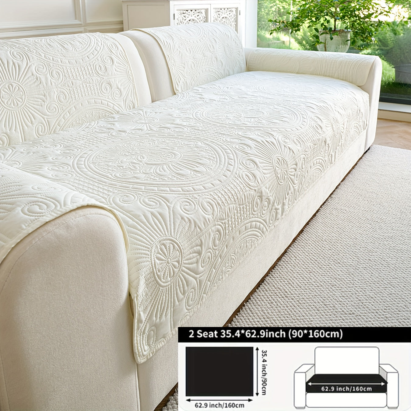 - (Yuanxin) a Single Solid Color Sofa Cushion, Featuring a Modern Ultrasonic Embossing Design, Available in Various Styles And Sizes Suitable for Different Settings, a Universal Non-Slip Sofa Cover for All Seasons, And a Furniture Protection Cover