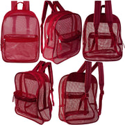 17" Wholesale Mesh Assorted Colors Backpack in 8 Colors - Bulk Case of 24 Backpacks