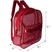17" Wholesale Mesh Assorted Colors Backpack in 8 Colors - Bulk Case of 24 Backpacks