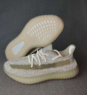 Yeezy 350 V2 Knit Sneakers in Light Gray and Cream