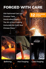 🔥 Pure Iron Wok, Timeless Craft ⚒️