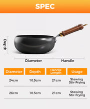 🔥 Pure Iron Wok, Timeless Craft ⚒️