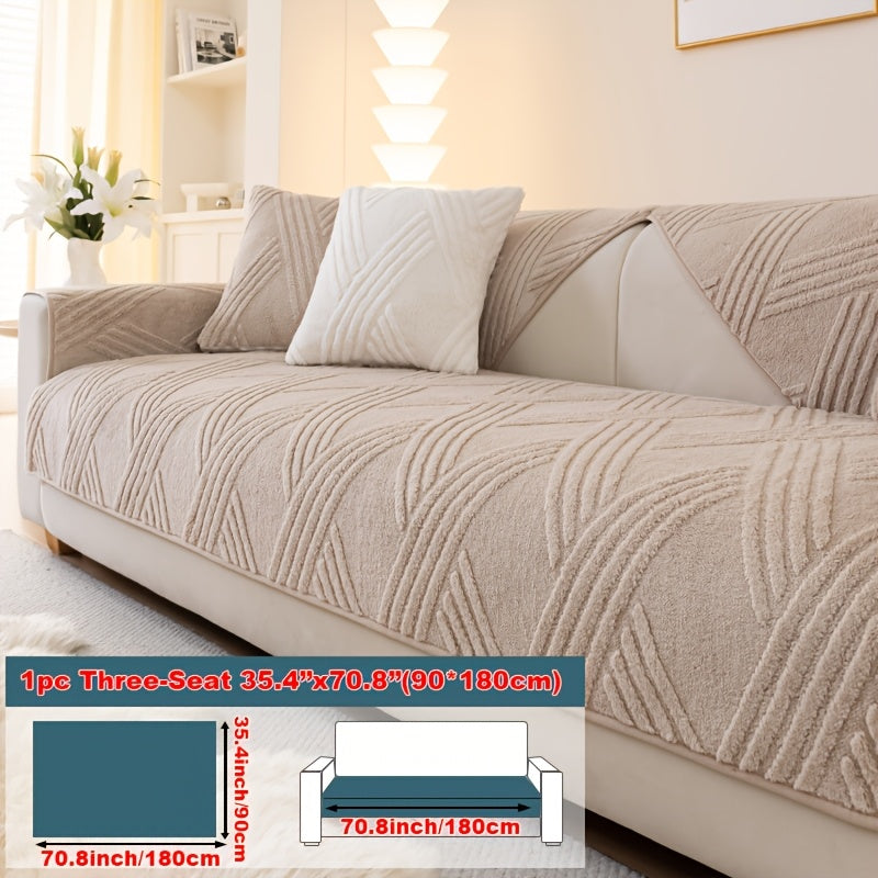 1pc Thick Plush Sofa Cushion Compatible for Sofa Types (1\u002F2\u002F3\u002F4-Seater, Loveseat, Sectional) - Modern Diagonal, Pet-Friendly, Scratch-Resistant Anti-Slip Cushion, Machine Washable Soft Cushion for Sofa Upgrade