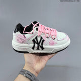 MLB Chunky Liner Low-Top Sneakers, White and Pink