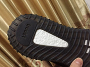 Yeezy 350 V2 Knit Sneakers in Black and Beige
