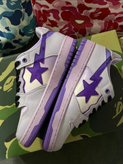 BAPE SK8 Sta Sneakers in White and Purple