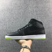 Jordan 1 High Strap Black and Fluorescent Green Sneaker 364770-007