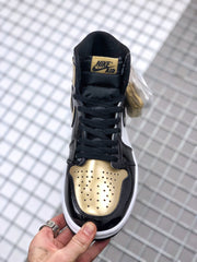 Air Jordan 1 High Gold Toe Black and Gold Sneakers