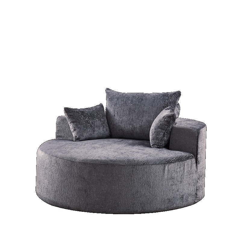 55'L Chenille Sponge Single Sofa No Assembly Required Fluffy Modern Sleeper Chair for Living Room Bedroom Lounge and Projection Room Not a Swivel Chair.