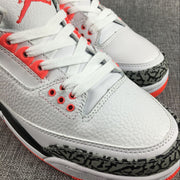 Air Jordan 3 White, Red and Black High-Top Sneakers