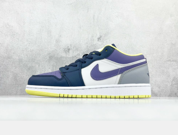 Jordan DJ4342-400 Low-Top Sneakers in Navy and Purple