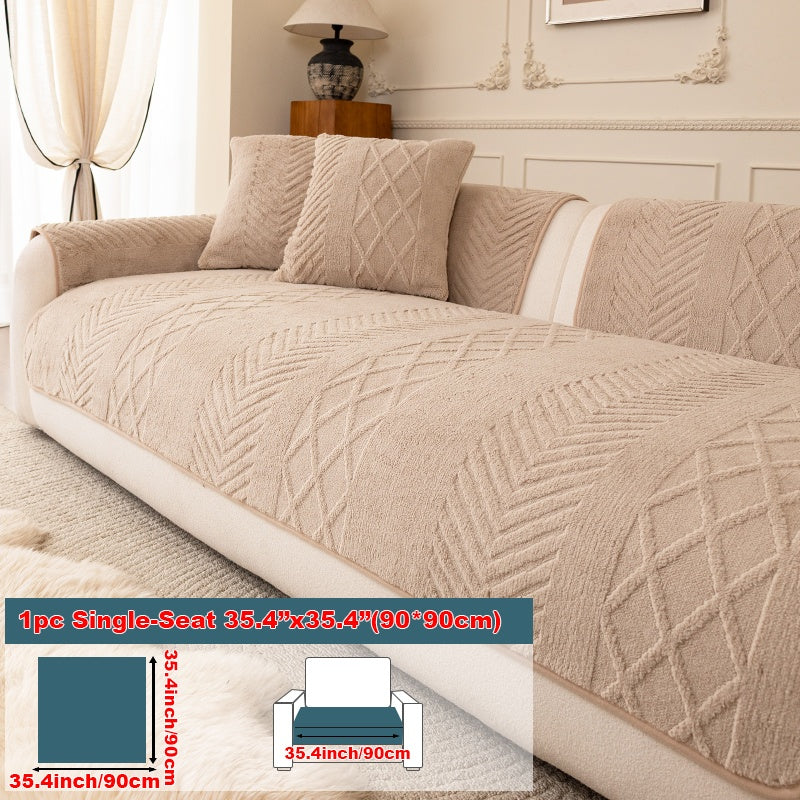 1pc of Multi-Color Plush Sofa Cushion, Cat Scratch Resistant, Machine Washable, Non-Slip Breathable Sofa Cover - First Encounter