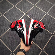 Jordan 1 High Black Red Mirror-Effect Sneakers