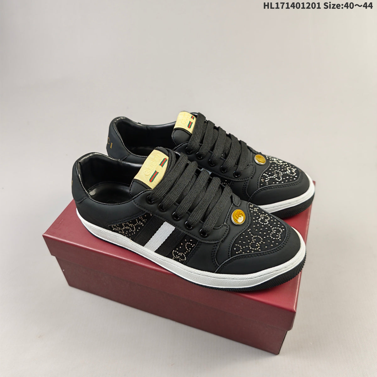 Gucci Crystal-Embellished Black Low-Top Sneakers HL171401201