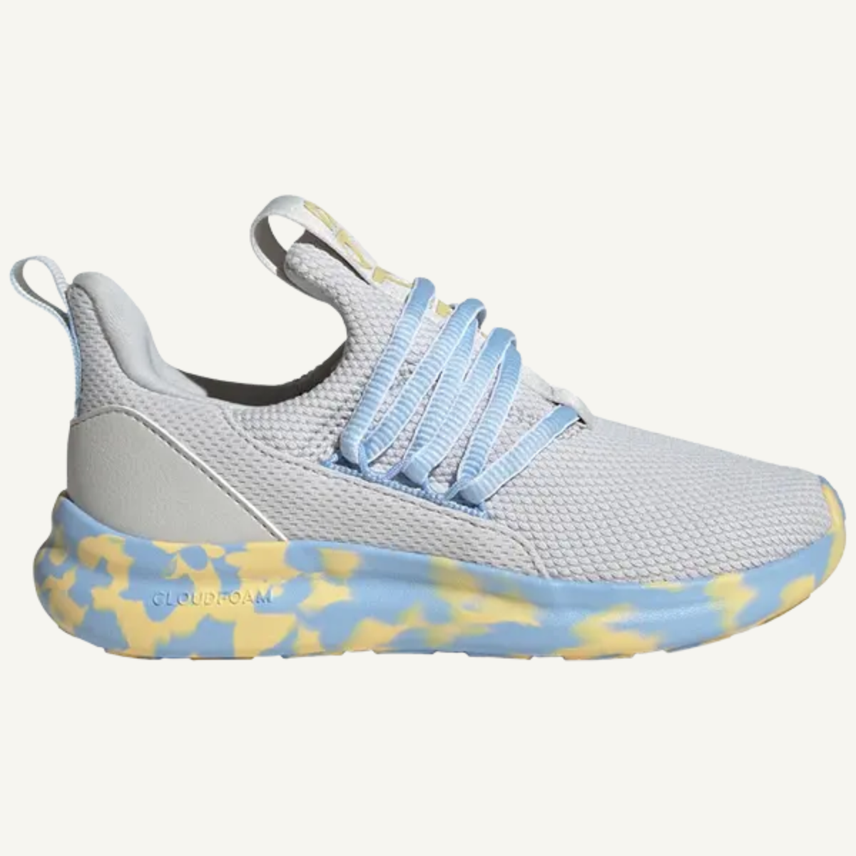 Adidas Kids Grey/Blue Tint Lite Racer Adapt 7.0 Sneakers, JP5203 (No Box)