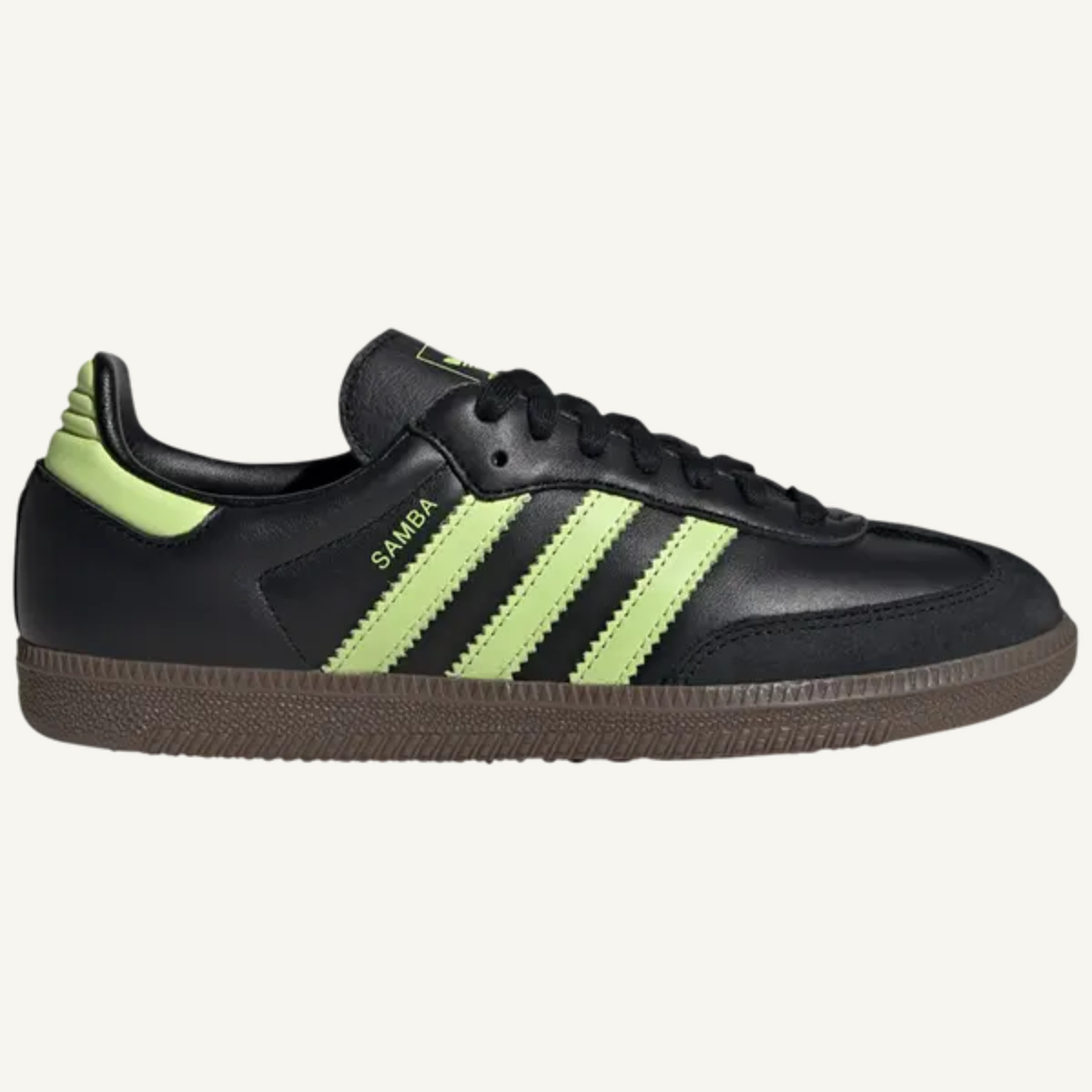 Adidas Originals Women's Black/Pulse Lime Samba OG Sneakers, JS1387
