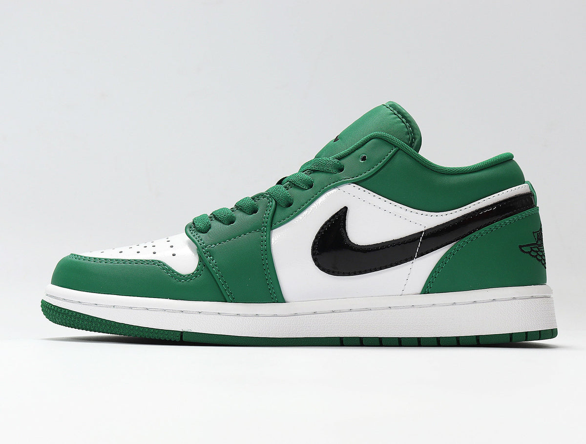 Jordan 1 Low White and Green Sneakers 553558-301
