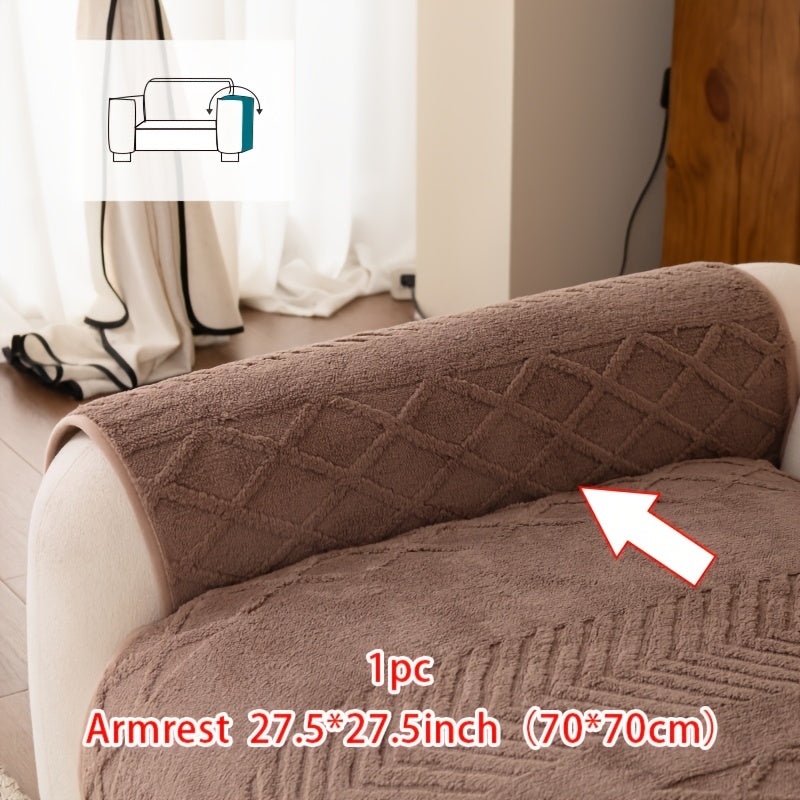 1pc of Multi-Color Plush Sofa Cushion, Cat Scratch Resistant, Machine Washable, Non-Slip Breathable Sofa Cover - First Encounter