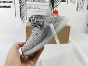 Yeezy 350 V2 Kids Sneakers in Light Grey and Coral