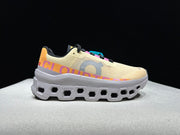 On Cloudmonster Running Shoes, Pale Yellow and Orange