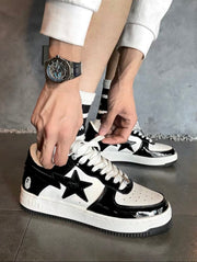 BAPE STA Low Black and White Sneakers 1H70-191-001