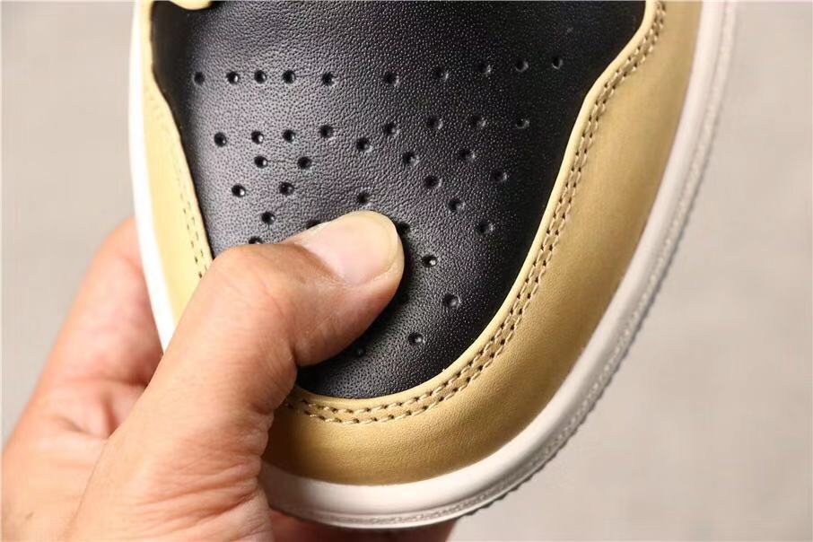 Air Jordan 1 High Premium Black Fossil Pale Ivory Sneakers