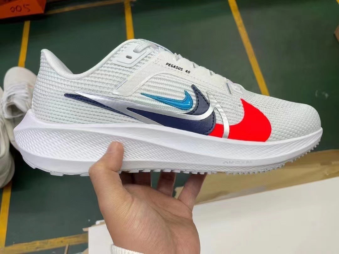 Nike Pegasus 40 PRM Running Shoes White Red Blue FB7179-100
