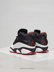 Jordan 6-12 Black White Red Sneakers