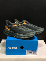 HOKA Speedgoat 5 Trail Running Shoes, Black and Olive