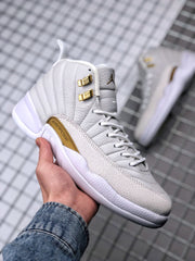 Air Jordan 12 OVO White Gold Sneakers 873864-102