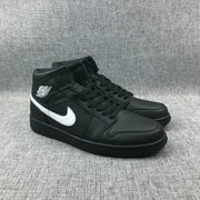 Air Jordan 1 Mid Black White Sneakers 554724-049