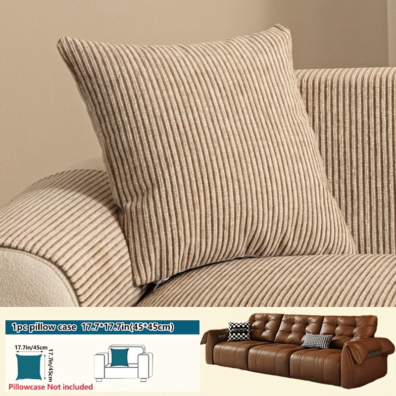 1pc Modern Striped Sofa Cushion, Non-Slip and Pet-Friendly Sofa Cushion, Suitable for 1-4 Seats, Soft and Comfortable Living Room Decor, Machine Washable Polyester, Gray, Beige, and Coffee Brown Stylish Abstract Design, Pet-Friendly Non-Slip Cover