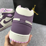 Air Jordan 1 Mid Pink Purple Sneakers 555112-500