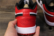 Air Jordan 1 Low Black Toe Red, White and Black Sneakers